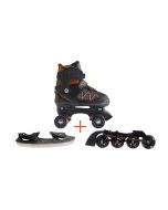 Patines convertibles en en línea y patines de hielo 3 en 1 FLEXWHEEL naranja talla S (de 30 a 33) NEXTREME
