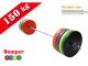Kit Olympic Crossfit Discos de parachoques de 150 kg con barra de 220 cm con rodamientos de 700 kg Capacidad profesional TecnoFit Cod.sisterkitbumper150prof