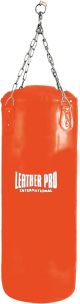 Saco de Boxeo Vacío Leather Pro 20-30-40 kg en Ecopiel 110x40 cm Color Naranja TecnoFit Cod. SB110x40